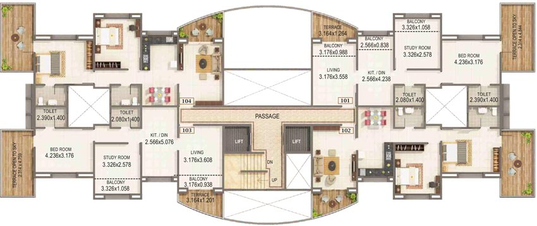Floor Plan of Kumar Priyadarshan in Pashan, Pune - Image 118163