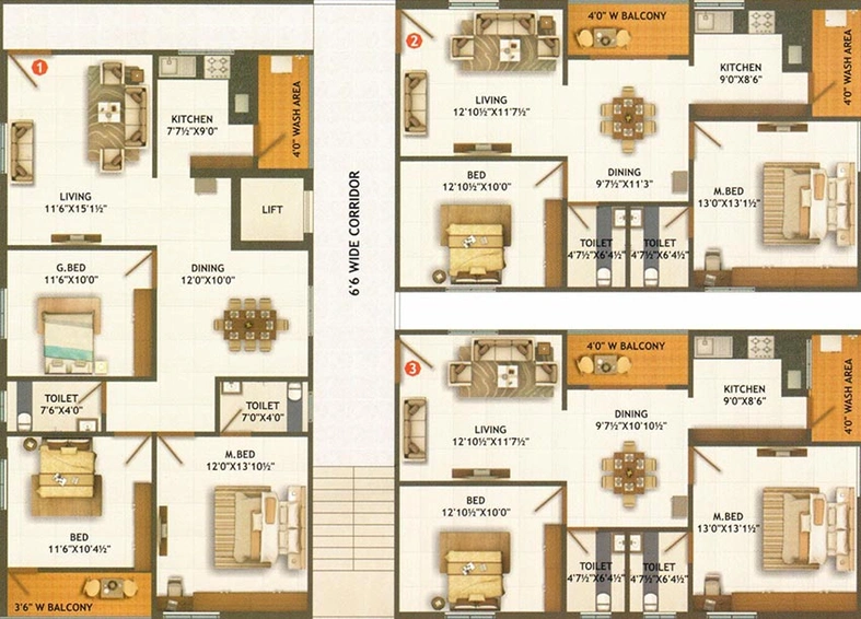 Floor Plan of JSNR Sivika Nigam in Kondapur, Hyderabad - Image 218307