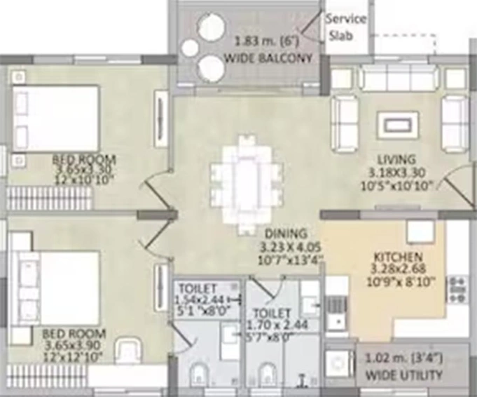 2 BHK Flat in Kalpataru Residency in Sanath Nagar, Hyderabad - Image 831370