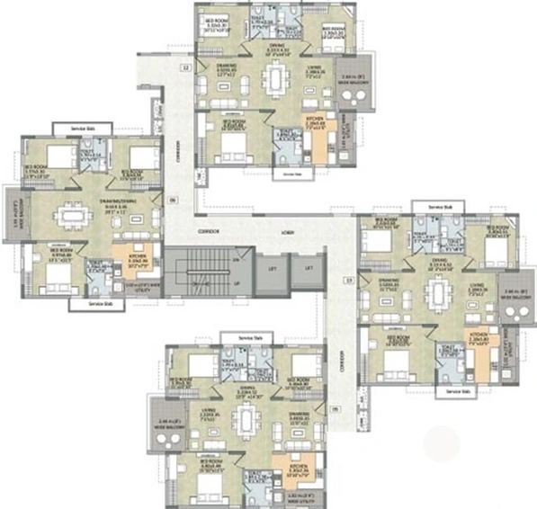 Floor Plan of Kalpataru Residency in Sanath Nagar, Hyderabad - Image 218327