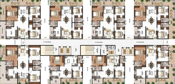 Floor Plan of Pragathi Green Woods in Bowrampet, Hyderabad - Image 218360