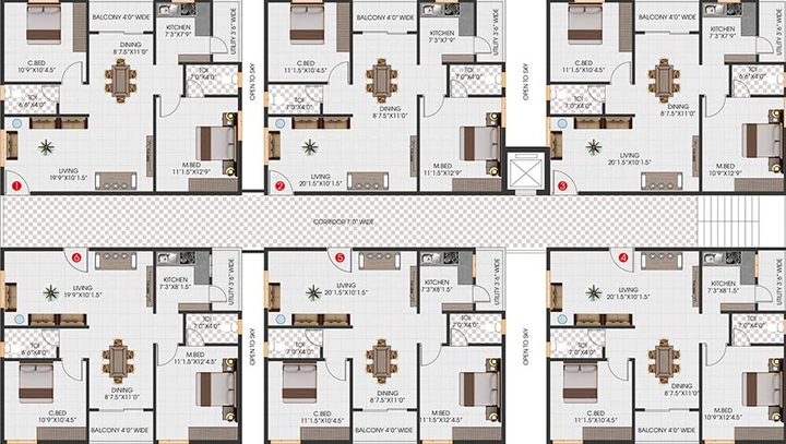 Floor Plan of Sai Narayanadri Residency in Chandanagar, Hyderabad - Image 218419