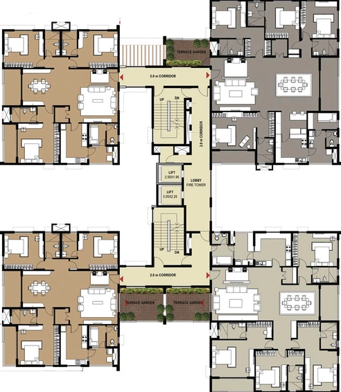 Floor Plan of Sattva Necklace Pride in Secunderabad, Hyderabad - Image 218442