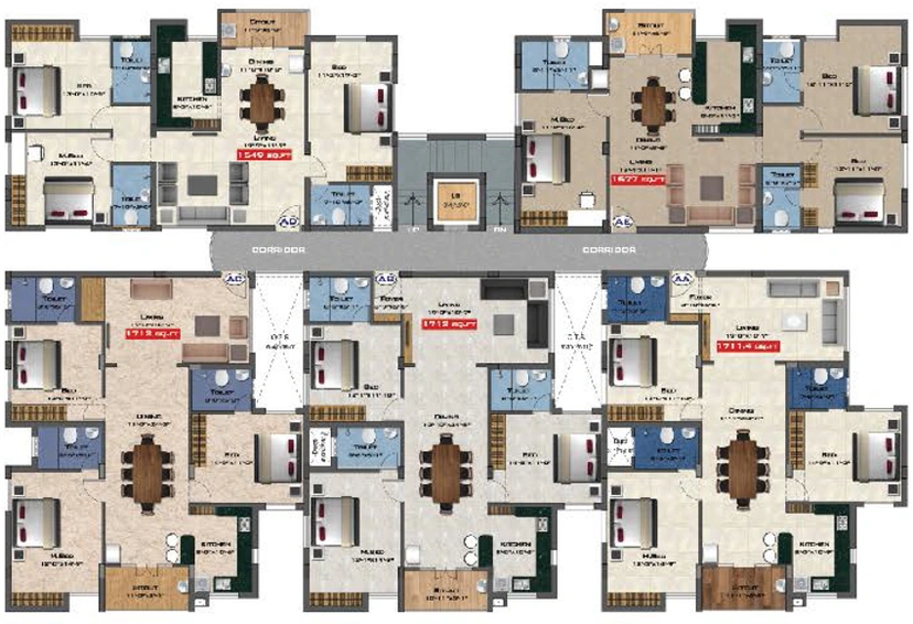 Floor Plan of Kanya Park View in KK Nagar, Chennai - Image 218533