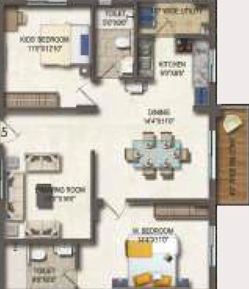 2 BHK Flat in Theme Vista in Langar House, Hyderabad - Image 831441