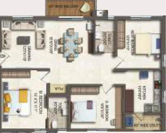 3 BHK Flat in Theme Vista in Langar House, Hyderabad - Image 831442