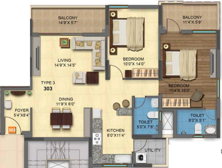 2 BHK Flat in MRKR Mera Homes in Whitefield, Bangalore - Image 831458