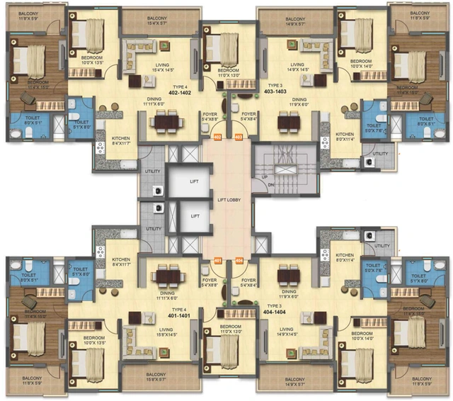 Floor Plan of MRKR Mera Homes in Whitefield, Bangalore - Image 218564