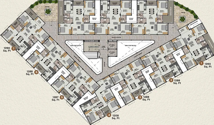 Floor Plan of Rajparis Diamond in Mogappair, Chennai - Image 218609