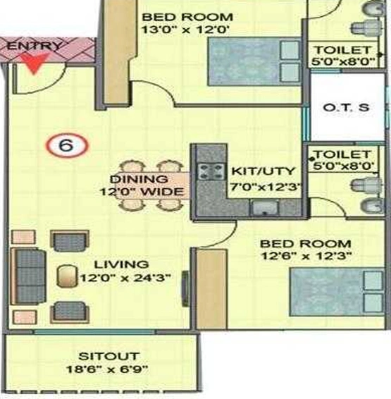 2 BHK Flat in Nishant Prime in Whitefield, Bangalore - Image 831487