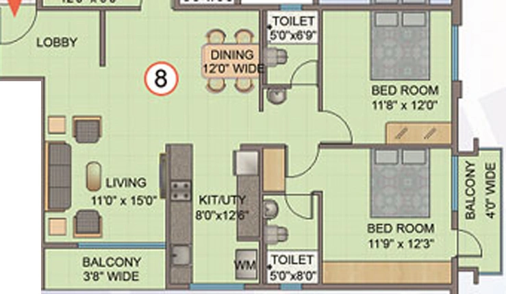 2 BHK Flat in Nishant Prime in Whitefield, Bangalore - Image 831488
