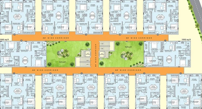 Floor Plan of Alekhya Bamboo Grove in Hafeezpet, Hyderabad - Image 218669