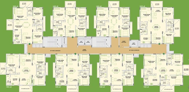 Floor Plan of Alekhya Palm Woods in Gachibowli, Hyderabad - Image 218683