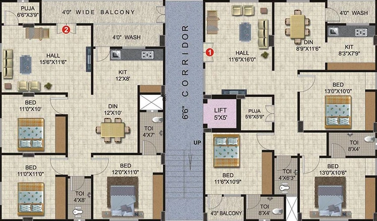 Floor Plan of Atluri Cyber Springs in Nanakramguda, Hyderabad - Image 218744
