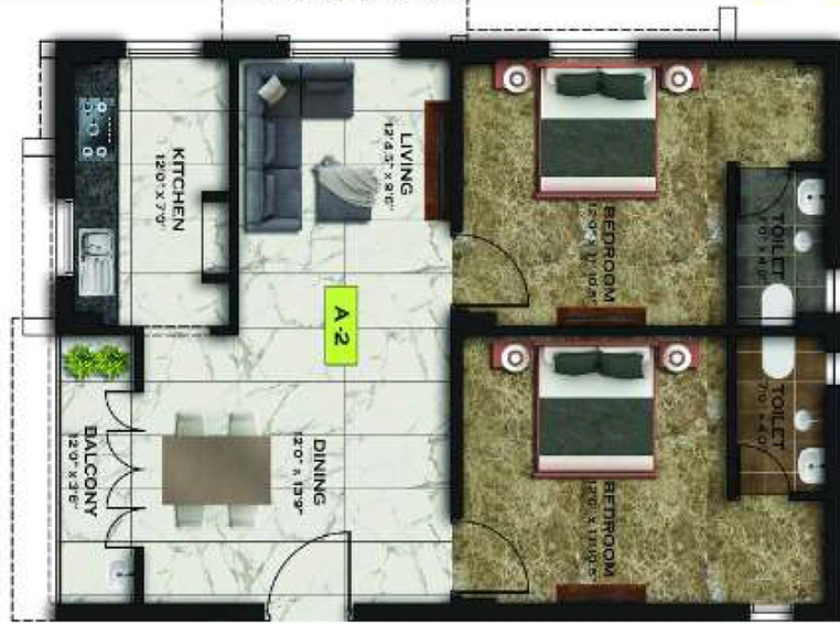 2 BHK Flat in Sagar Living Apartment in Sholinganallur, Chennai - Image 831528