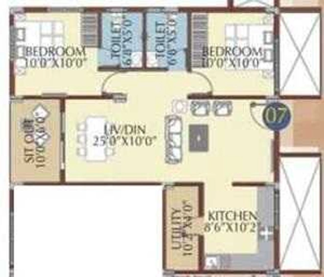 2 BHK Flat in Radiant Royal Woods in Whitefield, Bangalore - Image 831522