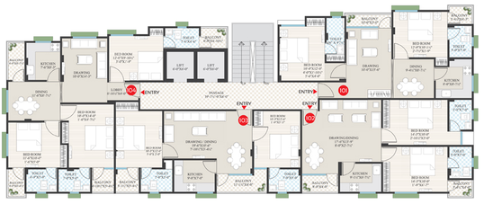 Floor Plan of MD Heights in Vaishali Nagar, Jaipur - Image 118480