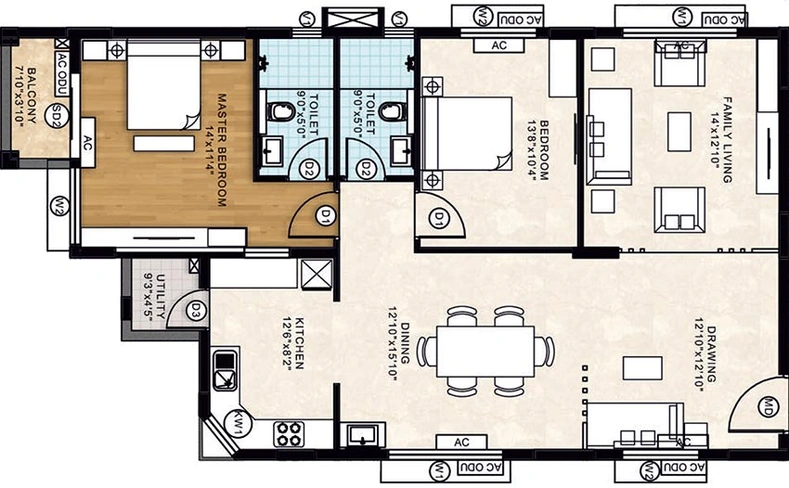 2 BHK Flat in Empire Urbana in Nanakramguda, Hyderabad - Image 831529