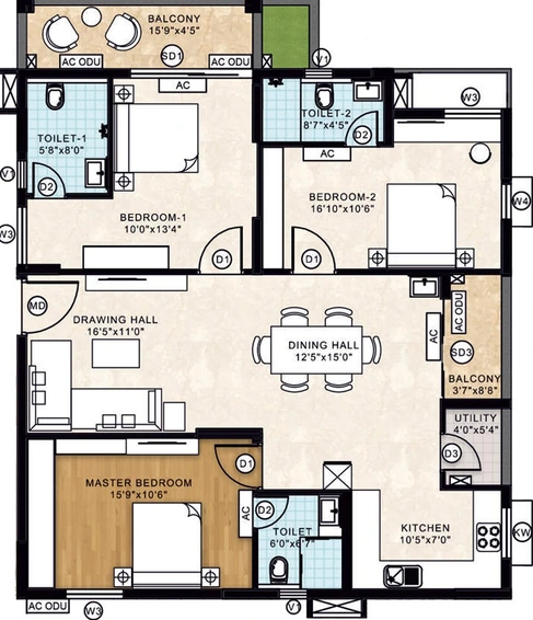 3 BHK Flat in Empire Urbana in Nanakramguda, Hyderabad - Image 831530