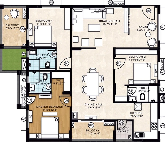3 BHK Flat in Empire Urbana in Nanakramguda, Hyderabad - Image 831531