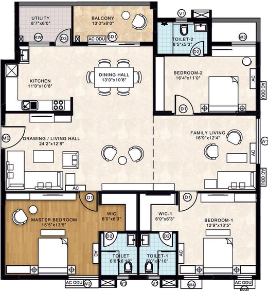 3 BHK Flat in Empire Urbana in Nanakramguda, Hyderabad - Image 831533