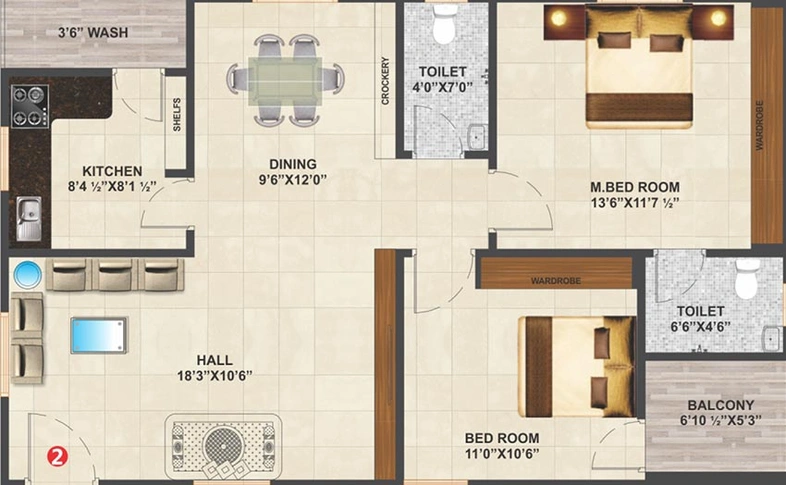 2 BHK Flat in Eco Krishna Abode in Miyapur, Hyderabad - Image 831540