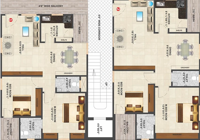 Floor Plan of Eco Krishna Abode in Miyapur, Hyderabad - Image 218819