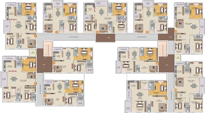 Floor Plan of Gangothri Nakshatra Pristine in Narsingi, Hyderabad - Image 218838