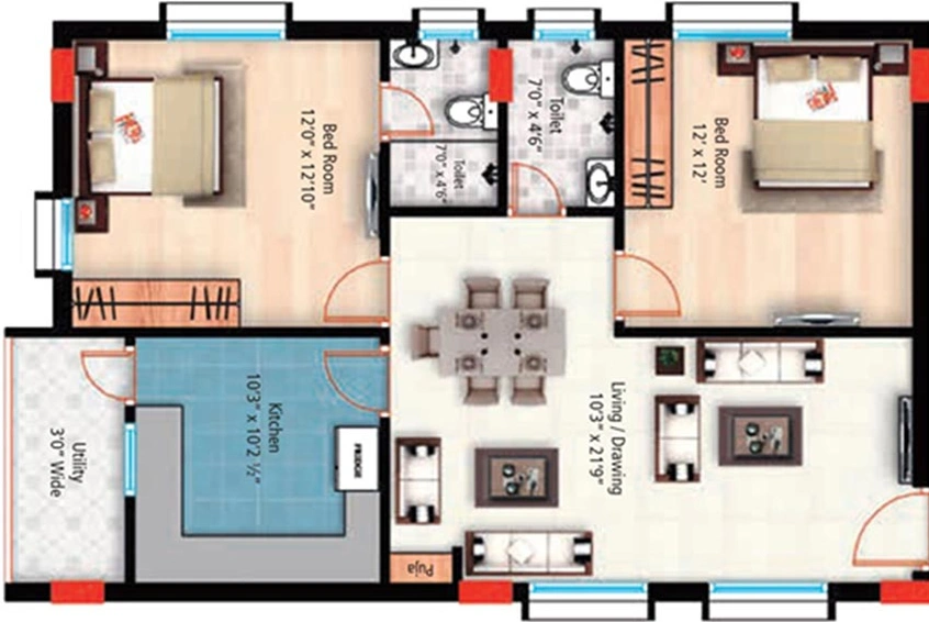 2 BHK Flat in Hivision Serene in As Rao nagar, Hyderabad - Image 831552