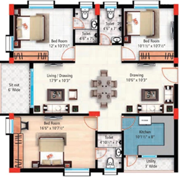 3 BHK Flat in Hivision Serene in As Rao nagar, Hyderabad - Image 831553