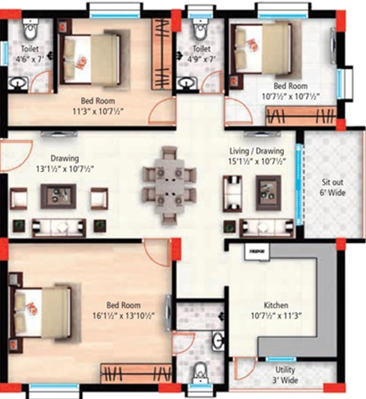 3 BHK Flat in Hivision Serene in As Rao nagar, Hyderabad - Image 831554
