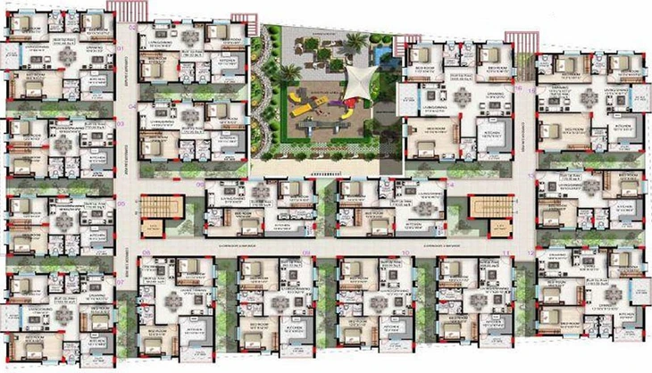 Floor Plan of Hivision Serene in As Rao nagar, Hyderabad - Image 218852