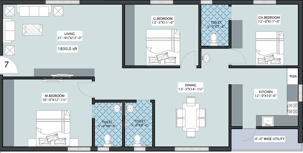 3 BHK Flat in Subishi Spark in Shankarpally, Hyderabad - Image 765777