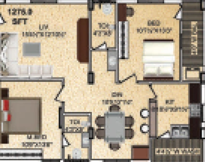 2 BHK Flat in Girija Marvel in Chandanagar, Hyderabad - Image 831572