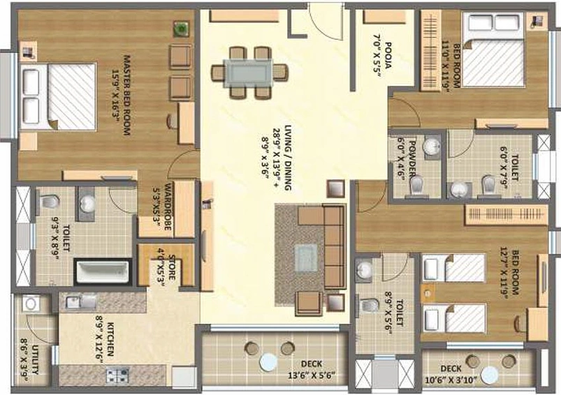 3 BHK Flat in Lodha Meridian in Kukatpally, Hyderabad - Image 831593
