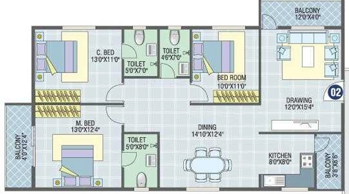 3 BHK Flat in Sai Raghavendras White Midas in Whitefield, Bangalore - Image 831601