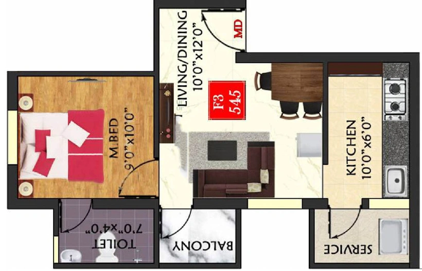 1 BHK Flat in The Nest Wow in Sholinganallur, Chennai - Image 831613