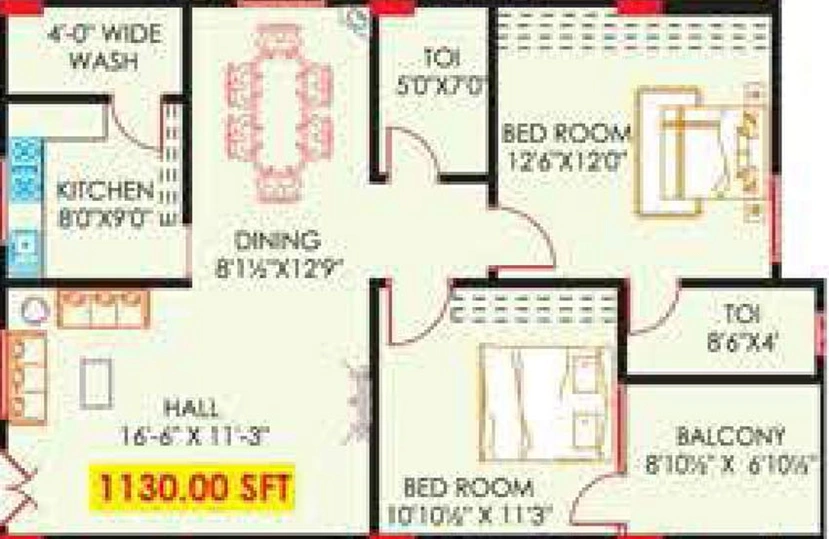 2 BHK Flat in Mathrubhuumi Pearl in Madhapur, Hyderabad - Image 831616