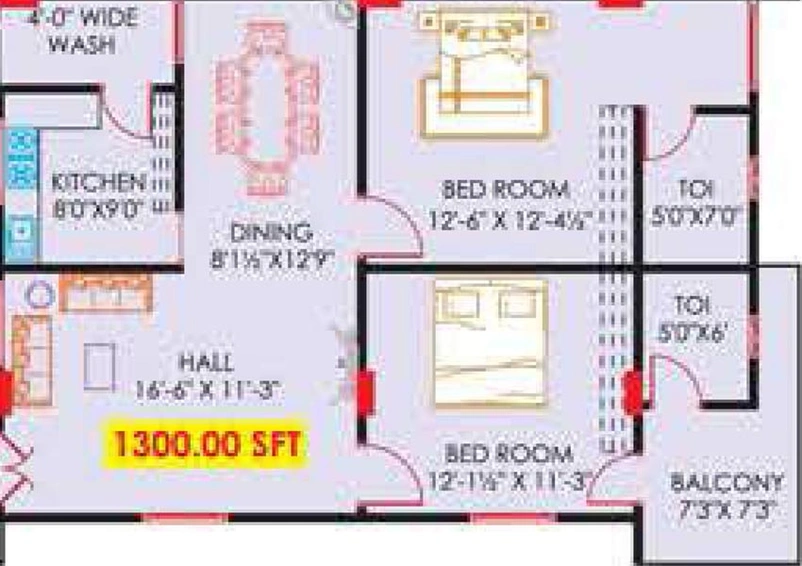 2 BHK Flat in Mathrubhuumi Pearl in Madhapur, Hyderabad - Image 831617