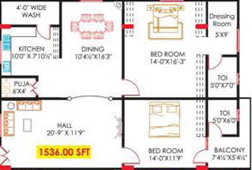 2 BHK Flat in Mathrubhuumi Pearl in Madhapur, Hyderabad - Image 831618