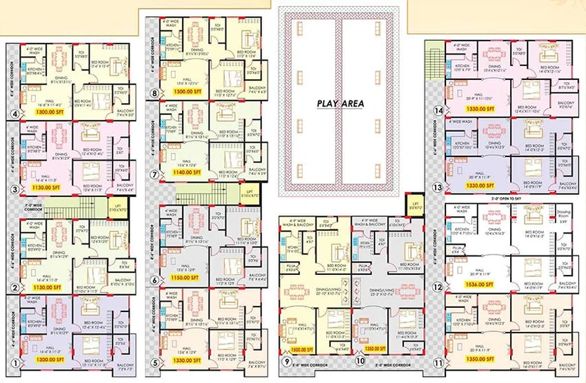 Floor Plan of Mathrubhuumi Pearl in Madhapur, Hyderabad - Image 218998
