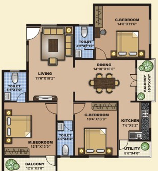 3 BHK Flat in Saranya Homes in Whitefield, Bangalore - Image 831632