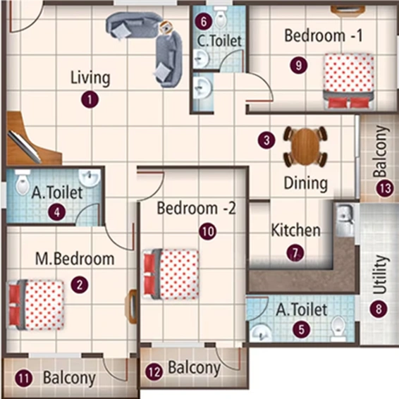 3 BHK Flat in Silicon Pride in Whitefield, Bangalore - Image 831673