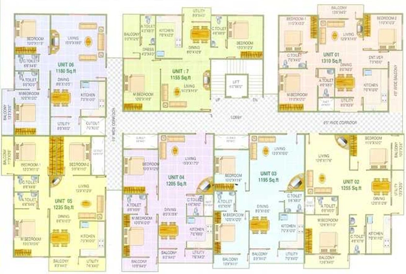 Floor Plan of SLV J M Residency in Whitefield, Bangalore - Image 219155