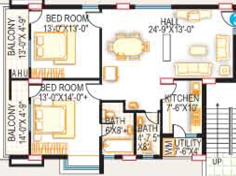 2 BHK Flat in Srisairam Towers in Hafeezpet, Hyderabad - Image 831698