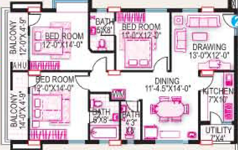 3 BHK Flat in Srisairam Towers in Hafeezpet, Hyderabad - Image 831702
