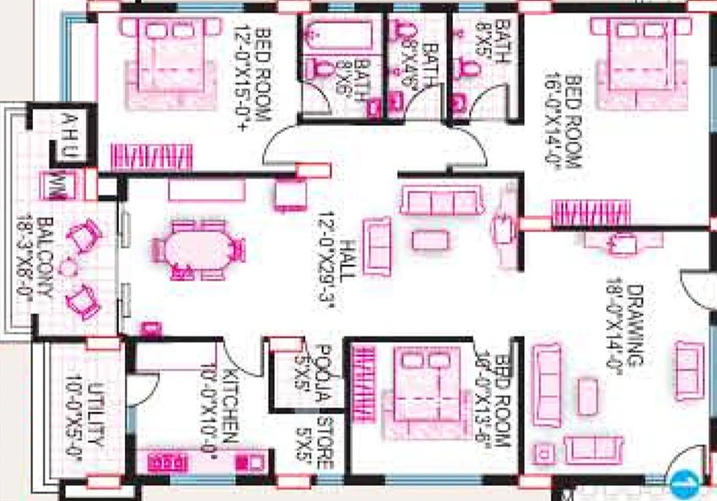 3 BHK Flat in Srisairam Towers in Hafeezpet, Hyderabad - Image 831710