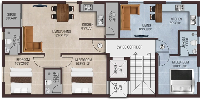 Floor Plan of Shelter Feather in Thoraipakkam, Chennai - Image 219185