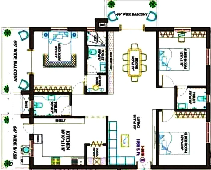3 BHK Flat in Tricolour Palm Cove in Uppal, Hyderabad - Image 831720