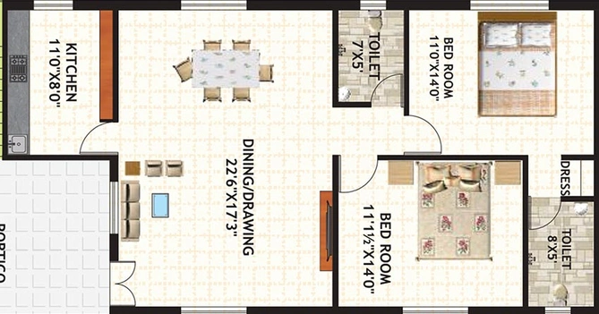 2 BHK House/Villa in Vulcan Jacinta Gardens in Kukatpally, Hyderabad - Image 831730